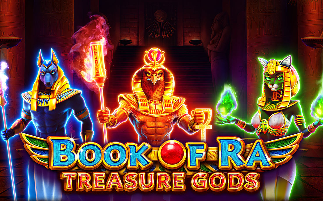 Book of Ra™ Treasure Gods™ – Gesamtansicht der Spieloberfläche (1)